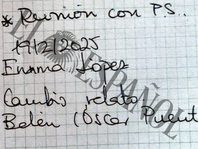 La 'fontanera' Leire Díez apuntó en su agenda una "reunión con P. S." en una página de febrero de 2025